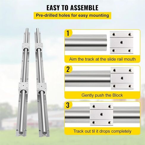 Linear Rail 2PCS SBR16-800mm Linear Slide Guide 2 PCS Rail 4 PCS SBR16UU Bearing Block Automated Machines Equipments in Saudi Arabia