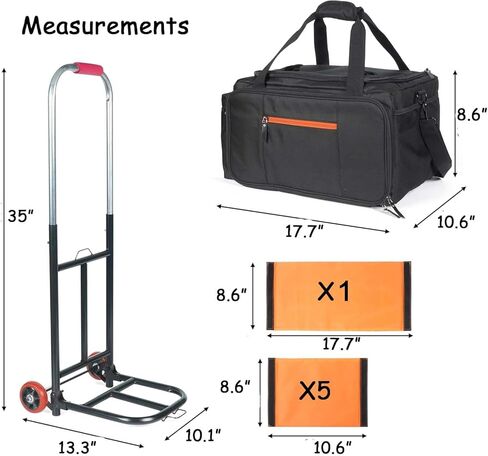 حقيبة كابل DJ متدحرجة مع قاعدة مبطنة صلبة وفواصل قابلة للفصل - حقيبة سفر بعجلات لمعدات وإكسسوارات DJ in Kuwait