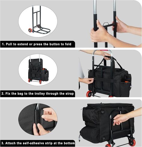 حقيبة كابل DJ متدحرجة مع قاعدة مبطنة صلبة وفواصل قابلة للفصل - حقيبة سفر بعجلات لمعدات وإكسسوارات DJ in Kuwait