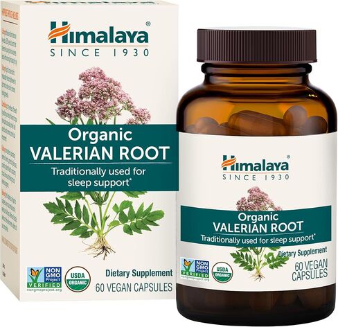 Himalaya Organic Valerian Root, Herbal Sleep Support for Calm Relaxation, USDA Organic, Non-GMO, Vegan, Gluten Free, 1,000 mg, 60 Capsules in Saudi Arabia