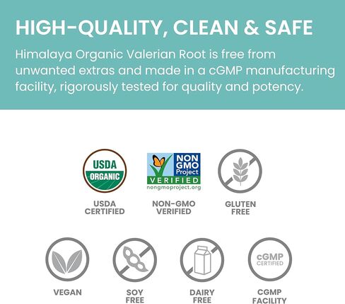 Himalaya Organic Valerian Root, Herbal Sleep Support for Calm Relaxation, USDA Organic, Non-GMO, Vegan, Gluten Free, 1,000 mg, 60 Capsules in Saudi Arabia