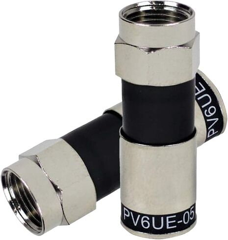 Perfect Vision PV6UE-05 'Ridgeloc' Universal Fit RG6 Coax Cable Compression Connectors, Bag of 50 in Kuwait