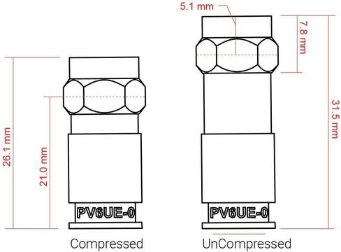 Perfect Vision PV6UE-05 'Ridgeloc' Universal Fit RG6 Coax Cable Compression Connectors, Bag of 50 in Kuwait