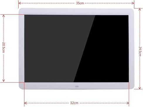 15 Inch Multi Function Electronic Album Wall Hanging Advertising Machine 1280 x 800 Resolution Photo Frame Slide Show Timing Switch Music Video Playback (White 1 in Saudi Arabia