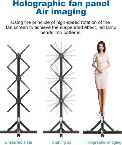 Advertise 3D Hologram Fan, Hologram Projector Advertising Display, Led Holographic Fan Realistic Display Mobile Screen Projection for Shopping Malls Bar Hotel in Saudi Arabia