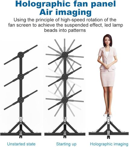 Advertise 3D Hologram Fan,1X4 LED Hologram Projector Advertising Machine Display Animation Video Projector,50CM 2-Fan Blades in Saudi Arabia