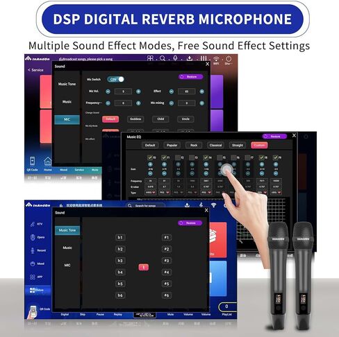 جهاز Inandon Karaoke الجديد 2023، شاشة لمس 15.6 بوصة للتحكم في تطبيق الهاتف، تنزيل سحابي مجاني للأغاني، نظام كاريوكي الكل في واحد مع ميكروفون، مشغل كاريوكي KTV صيني لحفلة بار العائلة، 2T، أبيض in Kuwait