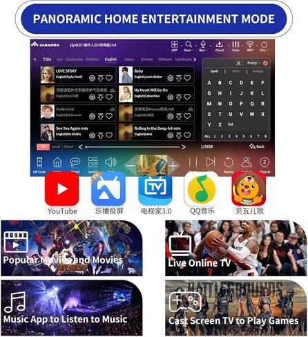 جهاز Inandon Karaoke الجديد 2023، شاشة لمس 15.6 بوصة للتحكم في تطبيق الهاتف، تنزيل سحابي مجاني للأغاني، نظام كاريوكي الكل في واحد مع ميكروفون، مشغل كاريوكي KTV صيني لحفلة بار العائلة، 2T، أبيض in Kuwait