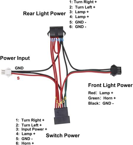 مجموعة إضاءة EBike مع إشارات الانعطاف، المصباح الأمامي 400 لومن، الضوء الخلفي يناسب فتحات الرف 80 مم، مفتاح التحكم في المقود، للدراجة الإلكترونية والسكوتر الكهربائي 12 فولت - 48 فولت in Kuwait