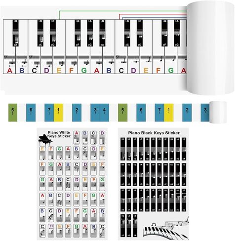 أداة تعلم لوحة مفاتيح البيانو، لوحة المفاتيح ودليل مخطط الملاحظات، ملصقات ملاحظات البيانو، مسطرة تبديل مفتاح البيانو in Kuwait
