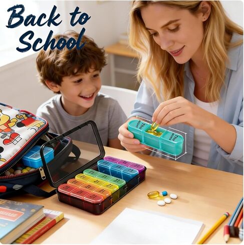 Pill Organizer 3 Times a Day with Double Protection, Moisture-Proof Weekly 3X a Day Pill Case, Daily Pill Box 7 Day for Travel to Hold Vitamis,Fish Oils, Supplements,DHC,Medication in Kuwait