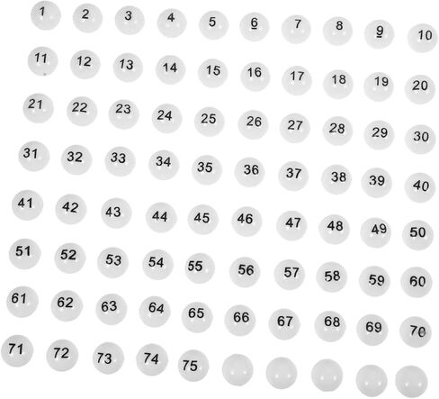 ibasenice 75pcs Plastic Lottery Balls for Party Games Numbered Raffle Balls and Portable for Bingo and Entertainment Activities in Saudi Arabia