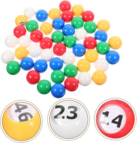 HANABASS 50pcs Portable Raffle Number Balls for Lottery Games Fun Picking Balls for Parties and Events Plastic Lottery Numbered Design in Kuwait