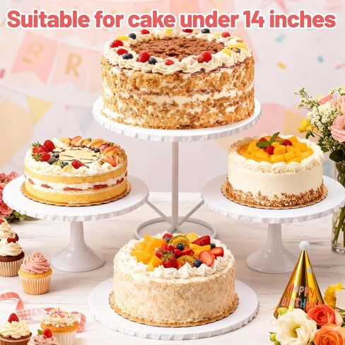 14 Inch Round Cake Drums - 4 Pack 14inch Cake Boards, 1/2 Inch Sturdy Cake Base Board with Corrugated Edges for Birthday Wedding Party Baking Display in Kuwait