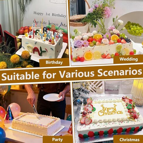 18 Pcs 13.75 x 9.75 Cake Board Rectangle, White Cake Boards Sturdy Cake Cardboard for Rectangle Cream Cake, Cupcakes, Pizza, Dessert, Wedding & Birthday Party in Kuwait