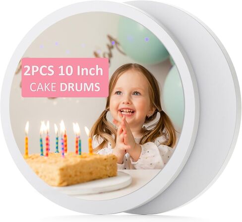 2 PCS 14-Inch Cake Drums, Sturdy Cake Boards, 1/2" Thick Cardboard Rounds for Multi-Layer Cakes, Food-Grade Cake Base in Saudi Arabia