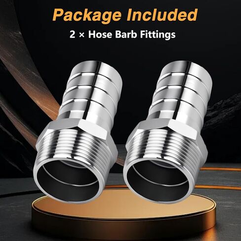 2PCS Stainless Steel 1-1/4" to 1-1/4" NPT Male Threaded Hose Barb Fittings, 1-1/4in to 1-1/4in NPT Hose Barb Connectors for Water Air Gas Pipes in Kuwait