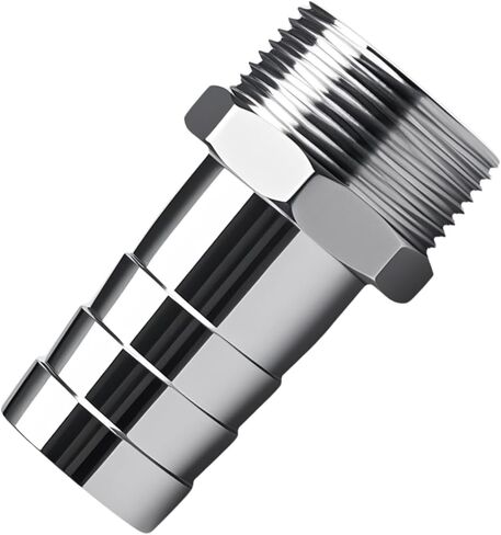 2PCS Stainless Steel 1-1/4" to 1-1/4" NPT Male Threaded Hose Barb Fittings, 1-1/4in to 1-1/4in NPT Hose Barb Connectors for Water Air Gas Pipes in Kuwait
