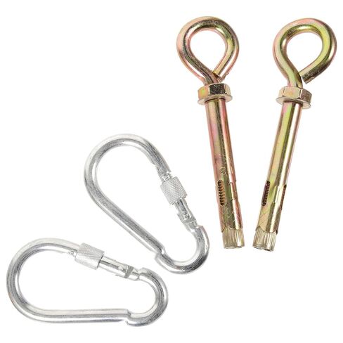 Luxshiny Metal Hammock Hanging Hooks Set with Locking Ceiling Hooks and Expansion Anchors, Heavy-Duty Hammock Chair Fixings Kit for Indoor and Outdoor Swing Seat Installation in Kuwait