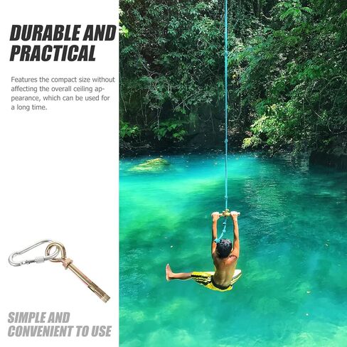 Luxshiny Metal Hammock Hanging Hooks Set with Locking Ceiling Hooks and Expansion Anchors, Heavy-Duty Hammock Chair Fixings Kit for Indoor and Outdoor Swing Seat Installation in Kuwait