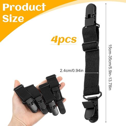 4 Pcs Adjustable Boot Straps for Cowboy Boots Stirrup Pants Clips Pant Leg Clips for Women Men Motorcycle Biker Outdoor Use in Saudi Arabia