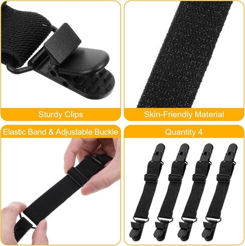 4 Pcs Adjustable Boot Straps for Cowboy Boots Stirrup Pants Clips Pant Leg Clips for Women Men Motorcycle Biker Outdoor Use in Saudi Arabia