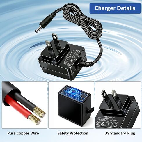9V Charger Fit for RockJam Piano Keyboard, AC Adapter for Rock Jam 561 RJ-561 RJ561-SK 661 RJ-661 RJ661-SK RJ361 RJ5061 61 Electronic 654 RJ-654 RJ549 RJ 549 49 54 Key Digital Piano Power Supply Cord in Saudi Arabia
