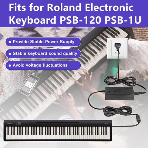 9VDC Power Adapter for Roland PSB-120, Compatible with Roland PSB-1U, ACB-120, ACF-120, ACK-120, ACI-120, VG-99, GT-10, SPD-SX, AX-09, FA-06, SP-404, Electronic Keyboard Charger in Kuwait