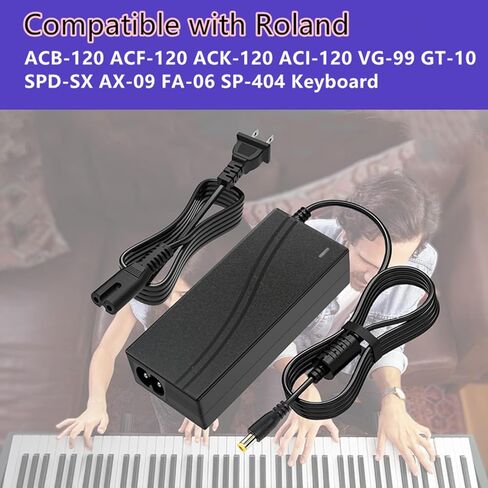 9VDC Power Adapter for Roland PSB-120, Compatible with Roland PSB-1U, ACB-120, ACF-120, ACK-120, ACI-120, VG-99, GT-10, SPD-SX, AX-09, FA-06, SP-404, Electronic Keyboard Charger in Kuwait
