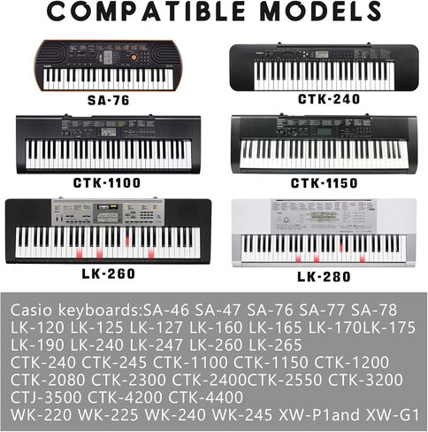 محول طاقة 9.5 فولت تيار متردد/تيار مستمر للوحة مفاتيح البيانو كاسيو SA-51 SA-76 SA-46 CT-S1 CT-S300 WK-225 CTK-2500 CTK-2400 CTK-2090 شاحن لوحة مفاتيح البيانو، بديل لسلك الطاقة Casio ADE95100LU in Kuwait