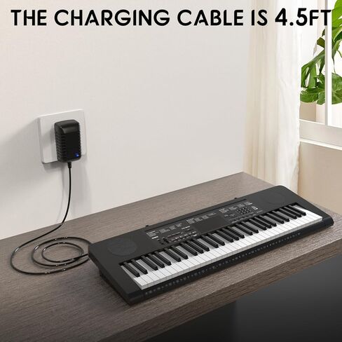 محول طاقة 9.5 فولت تيار متردد/تيار مستمر للوحة مفاتيح البيانو كاسيو SA-51 SA-76 SA-46 CT-S1 CT-S300 WK-225 CTK-2500 CTK-2400 CTK-2090 شاحن لوحة مفاتيح البيانو، بديل لسلك الطاقة Casio ADE95100LU in Kuwait