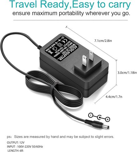12V AC/DC Casio Charger Power Adapter Compatible for Casio Digital Piano Keyboard AD-A12150LW, AD-A1215LW, Casio Keyboard PX-130 PX-150 PX-330 PX-3S PX-5S CTK-6000 CTK-6300 CTK-7200 Power Supply Cord in Saudi Arabia