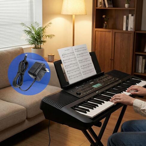 Fits for Yamaha Keyboard Power Cord Compatible with Yamaha fc3a PA-3C PA-3B PA-3BU Guita SLG200N SLG200S 12V 700mA AC/DC Adapter Power Supply Replacement in Kuwait