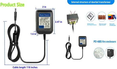 Fits for Yamaha Keyboard Power Cord Compatible with Yamaha fc3a PA-3C PA-3B PA-3BU Guita SLG200N SLG200S 12V 700mA AC/DC Adapter Power Supply Replacement in Kuwait
