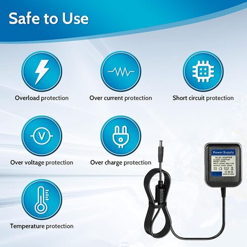 Fits for Yamaha Keyboard Power Cord Compatible with Yamaha fc3a PA-3C PA-3B PA-3BU Guita SLG200N SLG200S 12V 700mA AC/DC Adapter Power Supply Replacement in Kuwait