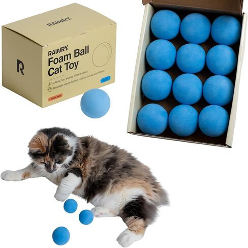 Rawry Foam Ball Cat Toy for Indoor Cats & Kittens,12 Pack, Orange in Kuwait