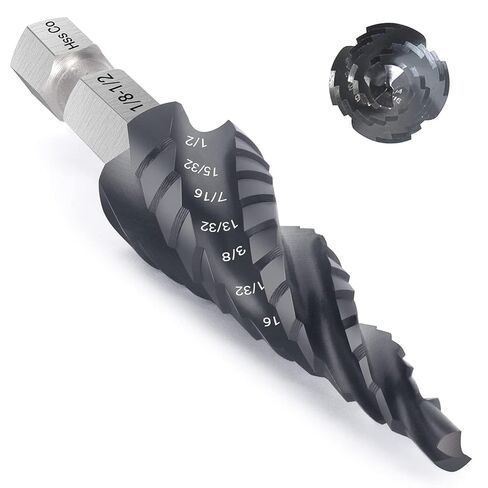 HSS Single Size Step Drill Bit, 4 Pcs HSS Step Bits (1/8"-5/8"), Small Size EDC Unibit with 1/4" Shank Step Bits for Soft Metal, Steel, Wood, Plastic in Saudi Arabia