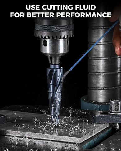 toolant Deep-Hole Four-Spiral Flute Cobalt Step Drill Bit, Extra-High 10mm Steps to Power Through Thick Plates, 1/4"-7/8" Unibit with 1/4" Hex Shank for Metal, Stainless Steel, Wood in Saudi Arabia