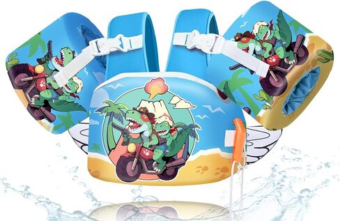 Toddler Floaties, Kids Swim Vest for 22-66 Lbs, Arm Floaties with Adjustable Straps Swim Floats & Arm Band Suitable for Water Sports Pool Swimming Safety for Infant 2,3,4,5,6,7 Years in Saudi Arabia