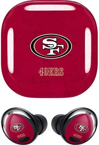Skinit Decal Audio Skin Compatible with Samsung Galaxy Buds Pro - Officially Licensed NFL San Francisco 49ers Distressed Design in Saudi Arabia