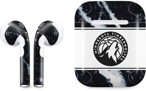 Skinit Decal Audio Skin Compatible with Apple AirPods - Officially Licensed NBA Minnesota Timberwolves Black Animal Print Design in Saudi Arabia