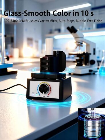 Paint Vortex Mixer, Mini Vortex Mixer Shaker& Model Paint Shaker for Hobbyists, 2400 RPM 3-Speed, 0.34-3.38 oz Adjustable Clamp, Hands-Free Vortex Shaker for Nail Polish, Acrylic Paints & Lab Liquids in Kuwait