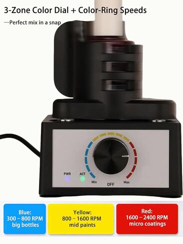 Paint Vortex Mixer, Mini Vortex Mixer Shaker& Model Paint Shaker for Hobbyists, 2400 RPM 3-Speed, 0.34-3.38 oz Adjustable Clamp, Hands-Free Vortex Shaker for Nail Polish, Acrylic Paints & Lab Liquids in Kuwait