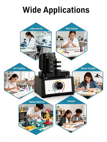 Paint Vortex Mixer, Mini Vortex Mixer Shaker& Model Paint Shaker for Hobbyists, 2400 RPM 3-Speed, 0.34-3.38 oz Adjustable Clamp, Hands-Free Vortex Shaker for Nail Polish, Acrylic Paints & Lab Liquids in Kuwait