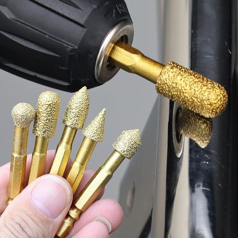 5pcs/Set Diamond Grinding Head 6cm Universal Shank Brazing File for Cast Stainless Steel Ceramics Stone Grinding Polishing in Saudi Arabia