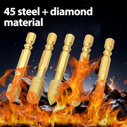 5pcs/Set Diamond Grinding Head 6cm Universal Shank Brazing File for Cast Stainless Steel Ceramics Stone Grinding Polishing in Saudi Arabia