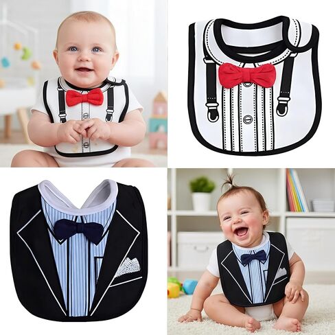 طفل طفل طفل رضيع الفتيات الفتيات سال لعابه سال لعابه الرشاشات البوتي Tuxedo القوس ربطة عنق العبوة عبوة للجنسين حزمة in Saudi Arabia