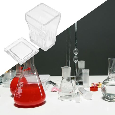 GARVALON Glass Staining Container for Microscope Slides, 9-slide High Transparency Glass Staining Jar with Rack, Laboratory and Medical Use Microscope Slide Storage Tank in Kuwait