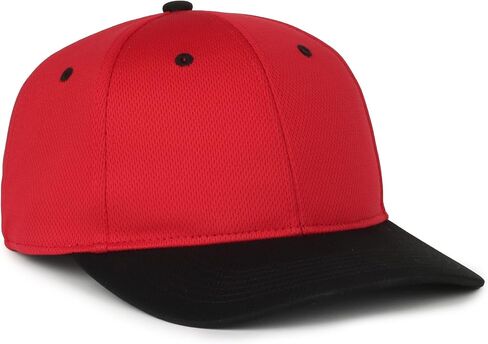 Outdoor Cap Kids Baseball Hat – Low Profile Structured Performance Cap, Adjustable Hook-and-Loop, Youth One Size, Red/Black in Saudi Arabia