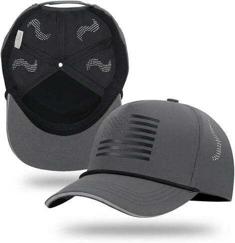 Kids Youth American Flag Trucker Hat - Mesh Back Waterproof Quick Dry Snapback Hats with Reflective Trim (Ages 5-15) in Kuwait